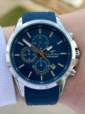 Ferro İç Fonksiyonları Aktif Lacivert Renk Slikon Kordon 30 Mt Su Geçirmez Erkek Kol Saat EF31359-L thumbnail 2