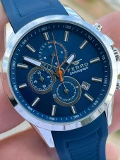 Ferro İç Fonksiyonları Aktif Lacivert Renk Slikon Kordon 30 Mt Su Geçirmez Erkek Kol Saat EF31359-L thumbnail 3