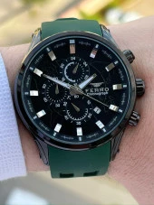 Ferro İç Fonksiyonları Aktif Yeşil Renk Slikon Kordon 30 Mt Su Geçirmez Erkek Kol Saat EF31354- thumbnail 2