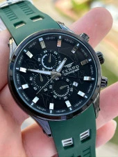 Ferro İç Fonksiyonları Aktif Yeşil Renk Slikon Kordon 30 Mt Su Geçirmez Erkek Kol Saat EF31354- thumbnail 3