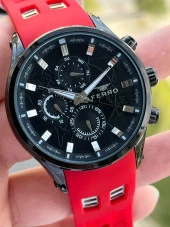 Ferro İç Fonksiyonları Aktif Kırmızı Renk Slikon Kordon 30 Mt Su Geçirmez Erkek Kol Saat EF11345-ZK thumbnail 2