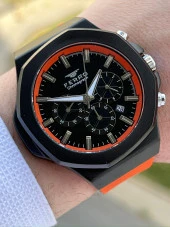 Ferro İç Fonksiyonları Aktif Turuncu Renk Slikon Kordon 30 Mt Su Geçirmez Erkek Kol Saat EF31348-ZL thumbnail 1