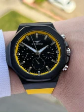 Ferro İç Fonksiyonları Aktif Sarı Renk Slikon Kordon 30 Mt Su Geçirmez Erkek Kol Saat EF11348-ZN - 2