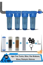 Daire Bina Sayaç Girişi 10" Inc 4 Aşama Su Arıtma Cihazı (İLETKENLİK DÜŞÜRÜCÜ YUMUŞATMA SİSTEMİ) thumbnail 1