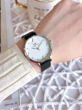 Ferro Deri Kordonlu Kararma Renk Atmaz 30 Metre Suya Dayanıklı Özel Tasarım Kadın Kol Saati BF1927WT thumbnail 3