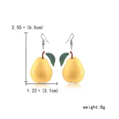 Muz Şeftali Mango Portakal Armut Desenli Akrilik Küpe - 4