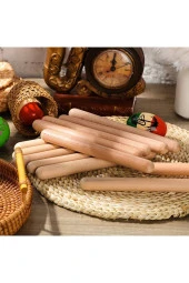 40 Çift Ahşap Ritim Çubuğu Anaokulu Çocuk Etkinlik Perküsyon Müzik Aleti Eğitimi Sopası 20cm 80 Adet - 7