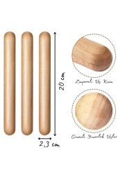 1 Çift Ahşap Ritim Çubuğu Anaokulu Çocuk Etkinlik Perküsyon Müzik Aleti Eğitimi Sopası 20 cm 2 Adet thumbnail 1