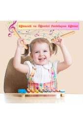 1 Çift Ahşap Ritim Çubuğu Anaokulu Çocuk Etkinlik Perküsyon Müzik Aleti Eğitimi Sopası 20 cm 2 Adet thumbnail 4