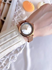 Ferro Hasır Kordonlu Rose Gold Kararmaz Renk Atmaz 3 Atm  Özel Tasarım Kadın Kol Saati BMN8C1112FF thumbnail 3