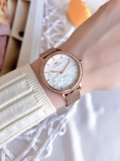 Ferro Hasır Kordonlu Rose Gold Kararmaz Renk Atmaz 3 Atm  Özel Tasarım Kadın Kol Saati BFL21242-C - 3