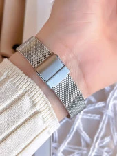 Ferro Hasır Kordonlu Gümüş/Rose Kararmaz Renk Atmaz 3 Atm  Özel Tasarım Kadın Kol Saati BF21070CWT - 4