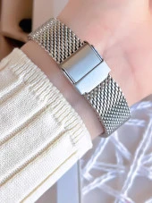 Ferro Hasır Kordonlu Gümüş/Rose Kararmaz Renk Atmaz 3 Atm  Özel Tasarım Kadın Kol Saati BF2665CWT-E thumbnail 4