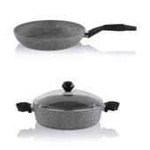 Granit Karnıyarık Tencere ve Tava Seti 24 CM Schafer - 1