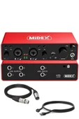 Midex Midi Paket-6 Stüdyo Ekipmanları Seti Ses Kartı Midi Klavye Mikrofon Kulaklık thumbnail 3