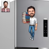 Kitap Kurdu Tasarımlı Buzdolabı Magneti - 1