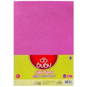 Bu-Bu Fon Karton Simli 50x70 CM Pembe 10 Lu Simli Pembe Fon Kartonu - 1