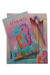 Hatıra Defteri Kilitli Kız Modeli Günlük Defteri Denizatı Hediye Kutulu 80 Yaprak Çizgili 1 Adet - 1