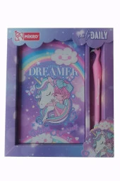 Hatıra Defteri Kilitli Kız Modeli Günlük Defteri Unicorn Hediye Kutulu 80 Yaprak Çizgili 1 Adet Dreamer - 3