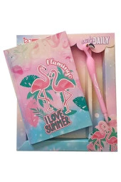 Hatıra Defteri Kilitli Kız Modeli Günlük Defteri Flamingo Hediye Kutulu 80 Yaprak Çizgili 1 Adet I Love Summer - 1