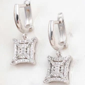 Himarry Gümüş Kare Zirkon Taşlı Kadın Küpe thumbnail 1