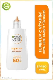 Garnier Ambre Solaire Super UV Vitamin C SPF 50+ Leke Karşıtı Güneş Koruyucu 40ml - 1