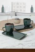 Keramika Zümrüt Doğaltaş Kahve Sunum Seti 4 Parça 2 Kişilik - 2