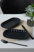 Keramika Mat Siyah Badem Kayık Tabak 22 Cm 2 Adet 956 thumbnail 1