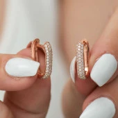 Himarry Gümüş Çift Taraflı Beyaz Taşlı J Bayan Küpe thumbnail 3