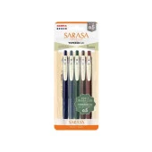 Zebra Sarasa Clip Jel Mürekkepli Kalem Vintage Set 0,5mm 5'li Set-1 - 1