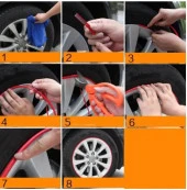6 MM Jant Çevresine Sportif Turuncu Oranj Şerit 6 Metre - 2