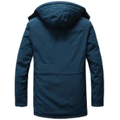 Pasifix Erkek Kışlık Uzun Tarz Pamuklu Kapüşonlu Mont 001 - 2