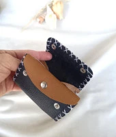 Cüzdan Hakiki Deri Bozuk Para Cüzdanı El Yapımı Çanta İçi 2 Gözlü thumbnail 1