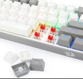 REDRAGON K617-RGB-WG FIZZ RGB RED SWITCH KABLOLU MEKANIK Q KLAVYE BEYAZ-GRI - 4