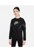 G Nsw Aır Ft Bf Crew Kız Çocuk Siyah Sweatshirt dr8532 010 - 1