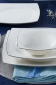 Caroline Platin 30 Parça 6 Kişilik Bone Porselen Yemek Takımı - 3