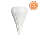 4 Adet Sultan Lükens Ayak Dolap Koltuk Mobilya Ayağı Beyaz 15 cm - 1