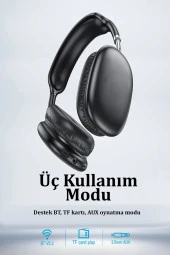 Qpen W35 Air Triumph Aux Destekli Bluetooth Kablosuz Kulaklık thumbnail 12