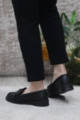 Fort 034-213 Siyah Cilt Toka Detaylı Rahat Loafer Kadın Ayakkabı thumbnail 4