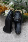 Fort 034-213 Siyah Cilt Toka Detaylı Rahat Loafer Kadın Ayakkabı thumbnail 6