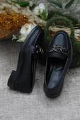 Fort 034-228 Siyah Cilt Toka Detaylı Rahat Loafer Kadın Ayakkabı - 6