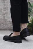 Fort 85120 Siyah Cilt Toka Detaylı Rahat Loafer Kadın Ayakkabı thumbnail 4