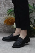 Fort 85120 Siyah Cilt Toka Detaylı Rahat Loafer Kadın Ayakkabı thumbnail 3