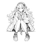 Anime Okul Kızı Boyama Kitap Seti (2 Kitap) - 3