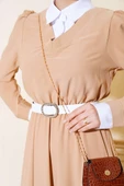 Gömlek Yakalı Elbise Latte thumbnail 4