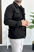 Erkek Slim Fit Cepli Nubuk Ceket Siyah Edw081 - 3