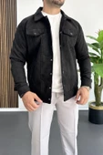 Erkek Slim Fit Cepli Nubuk Ceket Siyah Edw081 - 2