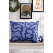 Tabu Home Doodle Lacivert Çift Kişilik Lastikli Çarşaf - 1