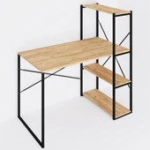 Eportatif Kitaplıklı Çalışma Masası Bilgisayar Ofis Masası 1003 - 4