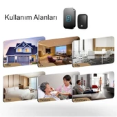 HyMark Kablosuz Led Kapı Zili 1 Buton 1 Zil 1 Koruyucu Kapak Pil Gerektirmeyen 150 Metre Çekim 60 Zil Tonu thumbnail 5
